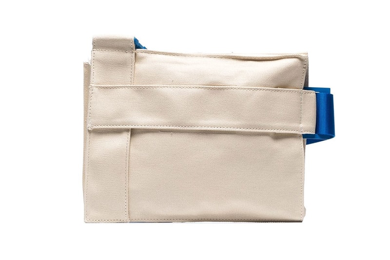 a cold wall acoldwall cream contrast strap asymmetric cotton messenger bag