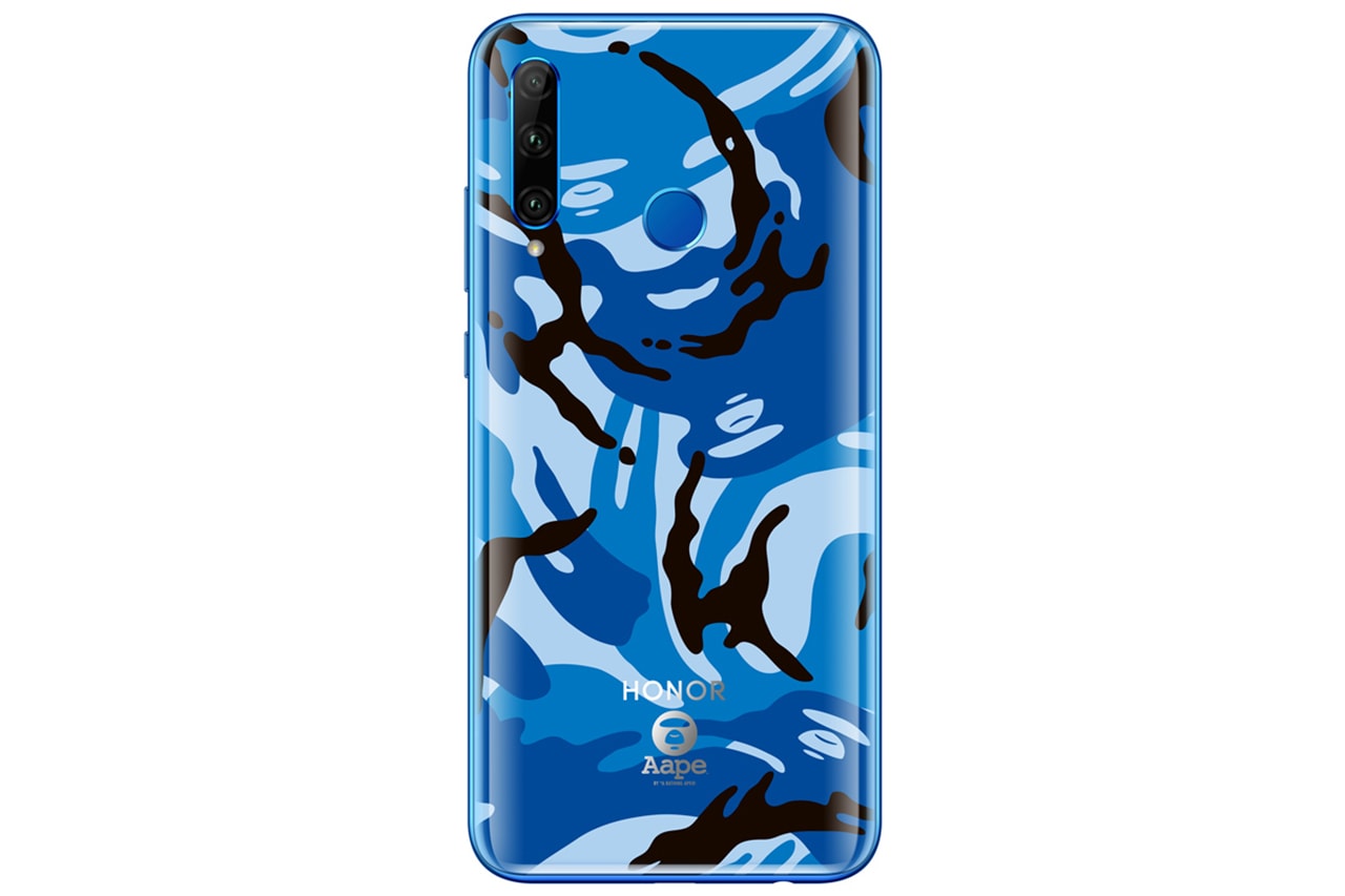 Glory 20i AAPE x HONOR Special Edition Smartphone Release Information Drop Limited Skin Wallpaper Body wild blue magic jungle pink BAPE camouflage Moon Face logo engraved 