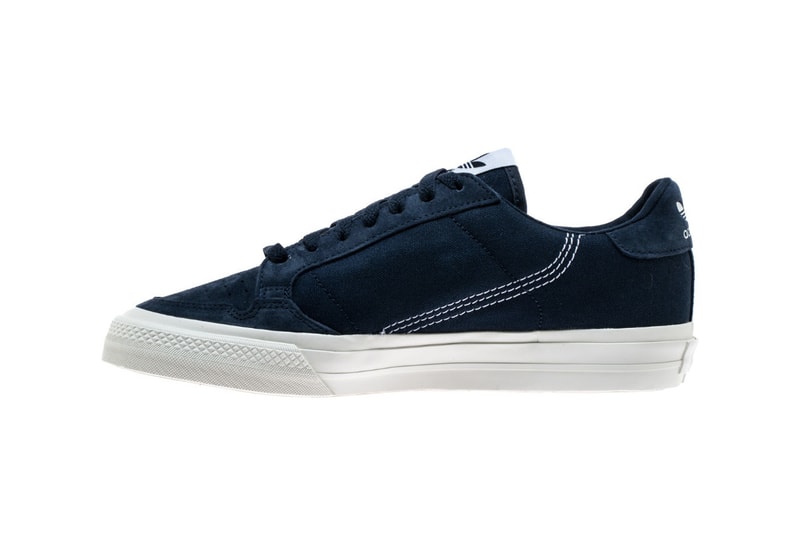 adidas Continental 80 Vulc Vulcanised Sneaker Skateboarding Sole Unit Spring Summer 2019 SS19 Black Navy White Casuals Suede Gum Release Information Drop Date 
