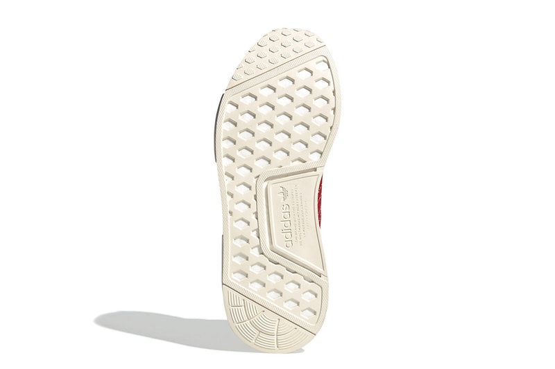 adidas NMD R1 Red 3003 Tab Racing Inspired SS19 Spring Summer 2019 Trefoil Stitched Three Stripes Leather Suede Panelling Cream Sole Plugs BOOST Retro Primeknit Mesh Release Information Drop Date First Look Where to Buy Cop