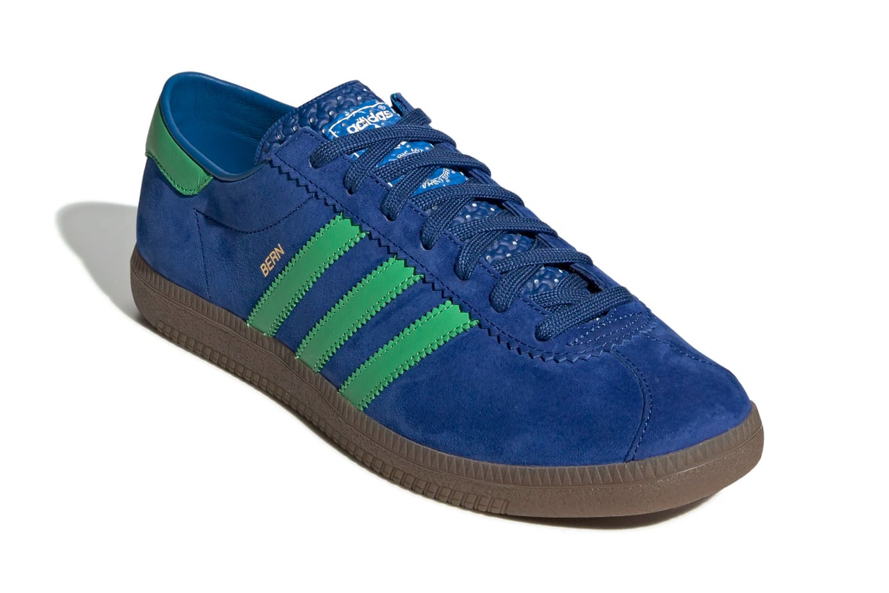 adidas originals city series bern shoes sneakers release dark blue semi flash lime green bluebird colorway 