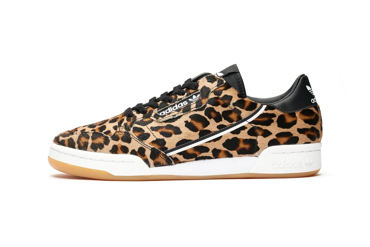 adidas originals continental 80 sneakers in leopard print
