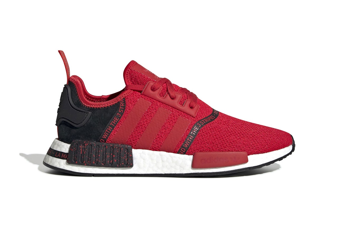 adidas Originals NMD R1 "Speckle Pack" Boost Soft Mesh Suede Printed Sole Unit Runner White Red Black SS19 Spring Summer 2019 Footwear Releaser Sneaker Drop Date Information How To Buy Where To Cop