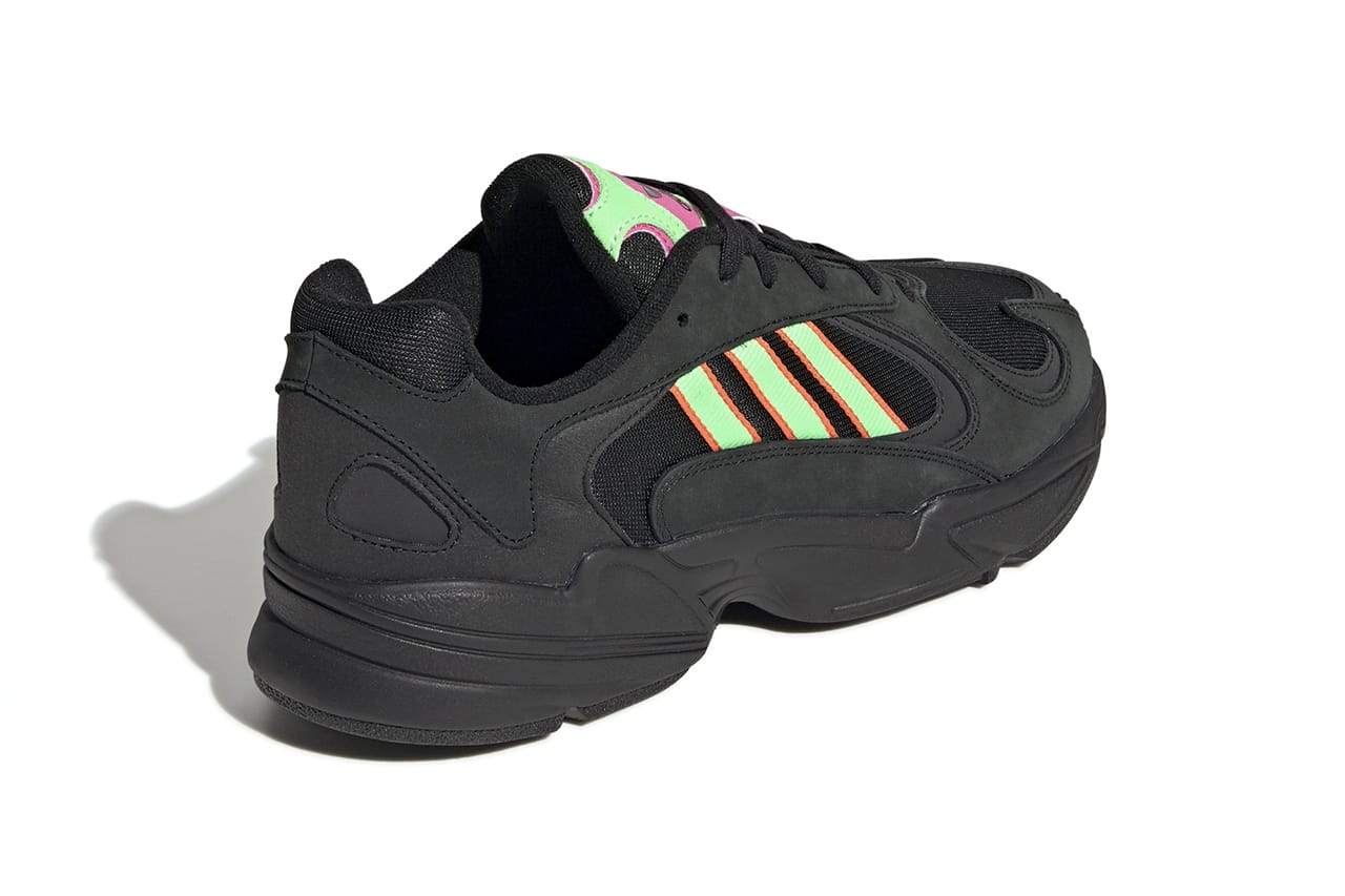 black and neon green adidas