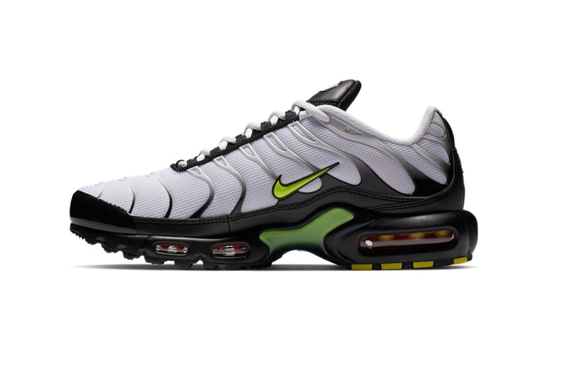 Nike Also The Air Max Plus "Volt/Bright Crimson/Black" Colorway Palm Trees Streetwear Fashion Footwear Sneakers Nike TN For Sale Purchase Information 