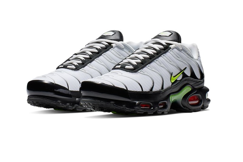 Nike Also The Air Max Plus "Volt/Bright Crimson/Black" Colorway Palm Trees Streetwear Fashion Footwear Sneakers Nike TN For Sale Purchase Information 