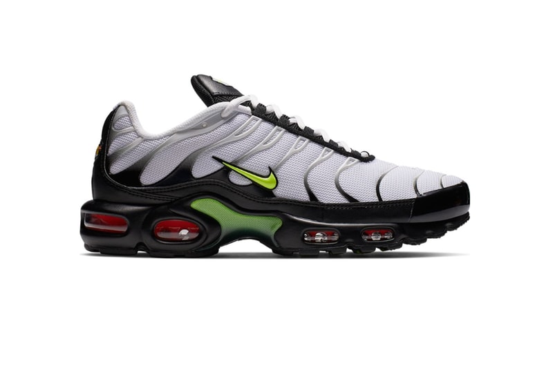 Nike Also The Air Max Plus "Volt/Bright Crimson/Black" Colorway Palm Trees Streetwear Fashion Footwear Sneakers Nike TN For Sale Purchase Information 