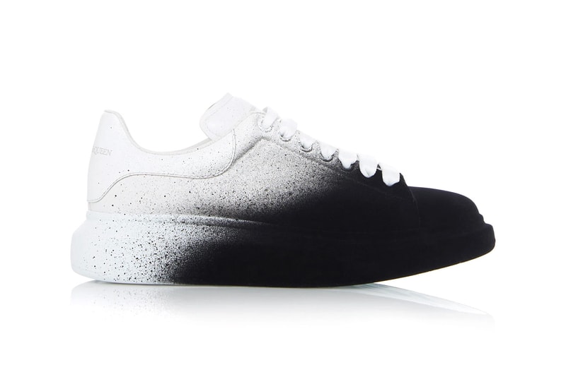 alexander mcqueen two tone leather low top sneakers black white Oversized