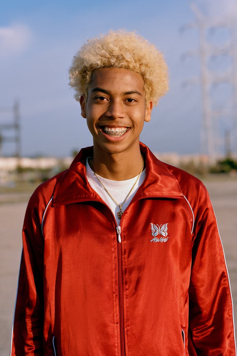 AWGE NEEDLES Spring Summer 2019 Capsule Collection Nepenthes A$AP Rocky Run-up Popover Jacket Side Line Seam Pocket Easy Pants Track Piping Classic Pullover Hoodie String Sweat black pink purple red grey black second