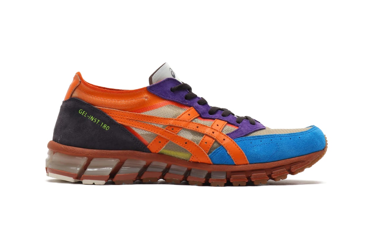 atmos asics gel inst 180 nexki orange purple white silver colorway release 