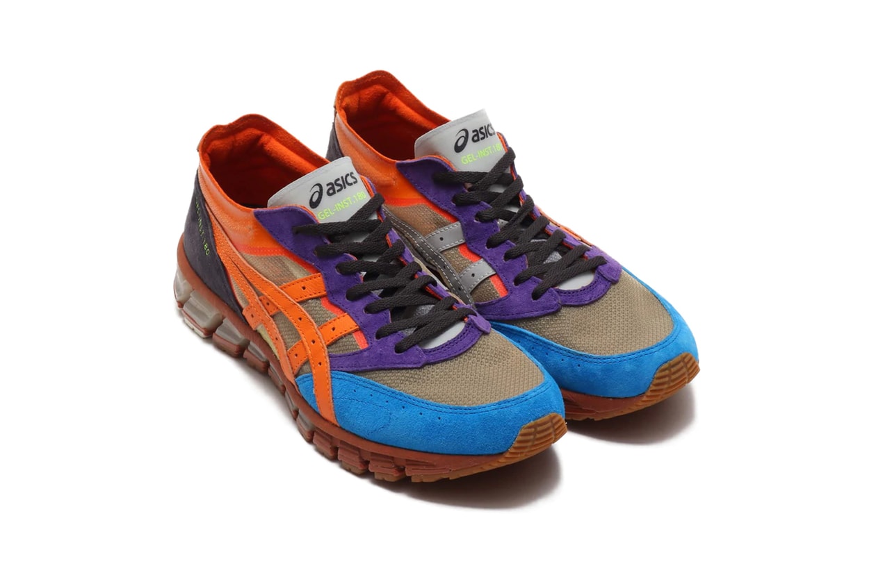 atmos asics gel inst 180 nexki orange purple white silver colorway release 