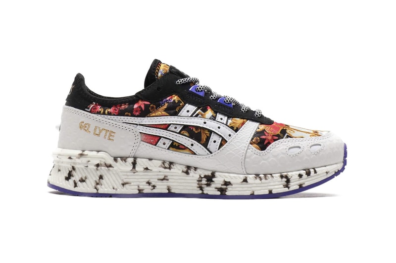 atmos tokyo Asics Tiger Hyper Gel Lyte Black White Floral Baroque Purple Spring Summer 2019 SS19 Sneaker Release Exclusive Rare Japan