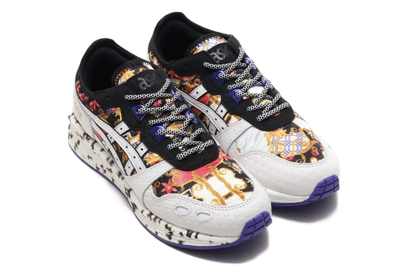 atmos tokyo Asics Tiger Hyper Gel Lyte Black White Floral Baroque Purple Spring Summer 2019 SS19 Sneaker Release Exclusive Rare Japan