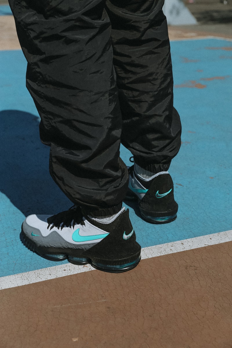 atmos x Nike Lebron 16 Low "Clear Jade" Release collaboration exclusive lookbook bag NK HERITAGE SMIT bag colorway april 27 2019 price