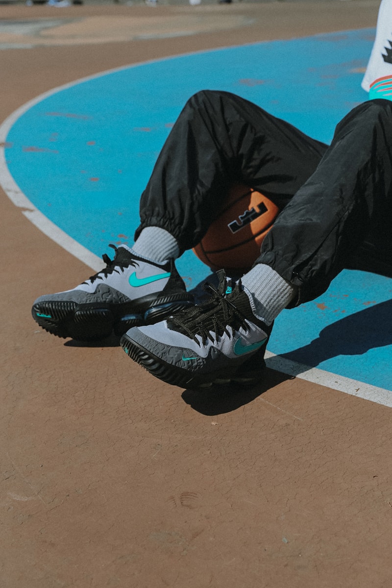 atmos x Nike Lebron 16 Low "Clear Jade" Release collaboration exclusive lookbook bag NK HERITAGE SMIT bag colorway april 27 2019 price