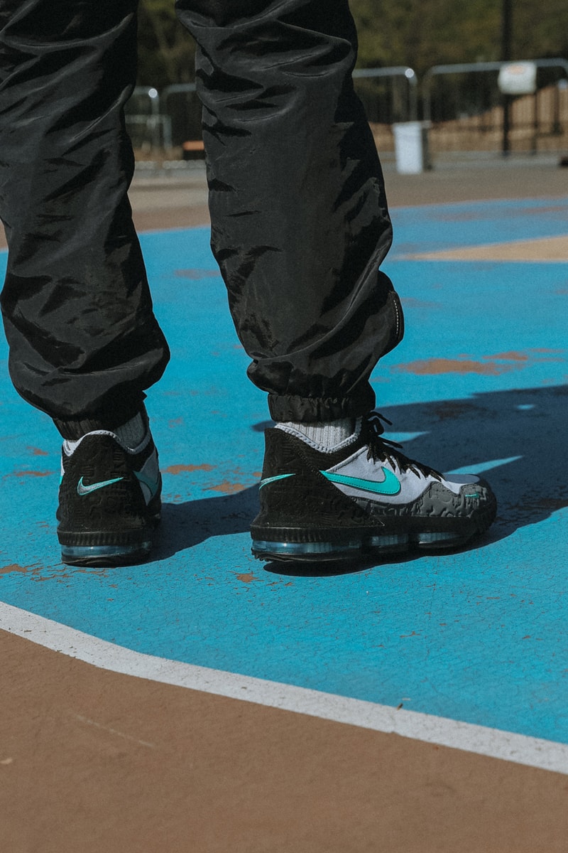 atmos x Nike Lebron 16 Low "Clear Jade" Release collaboration exclusive lookbook bag NK HERITAGE SMIT bag colorway april 27 2019 price