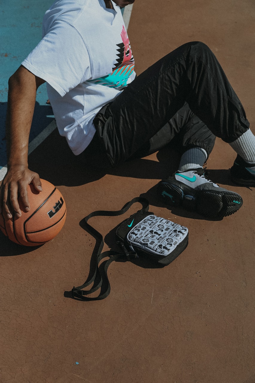 atmos x Nike Lebron 16 Low "Clear Jade" Release collaboration exclusive lookbook bag NK HERITAGE SMIT bag colorway april 27 2019 price