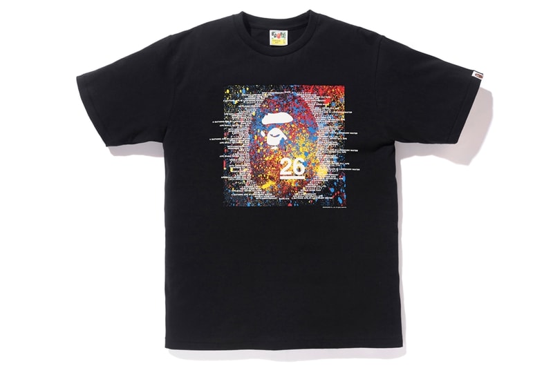 bape a bathing ape 26 26th anniversary birthday collection line tee t shirt graphic hoodie pullover where to buy spring 21019 black red white blue yellow colors colorway color
