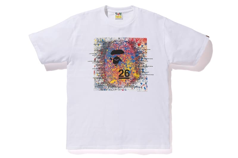 bape a bathing ape 26 26th anniversary birthday collection line tee t shirt graphic hoodie pullover where to buy spring 21019 black red white blue yellow colors colorway color