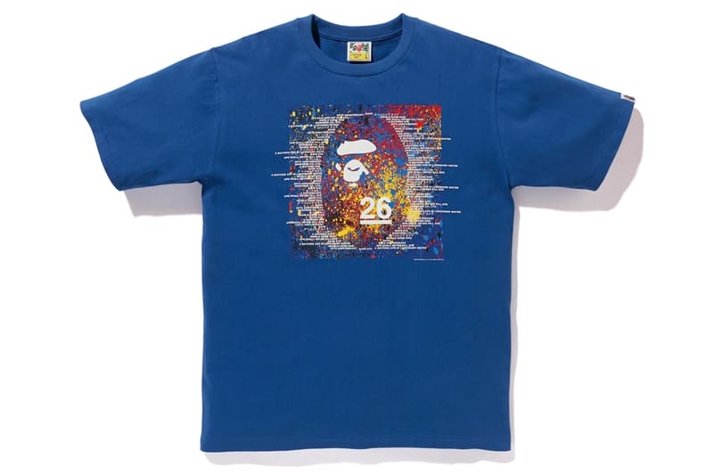 bape a bathing ape 26 26th anniversary birthday collection line tee t shirt graphic hoodie pullover where to buy spring 21019 black red white blue yellow colors colorway color