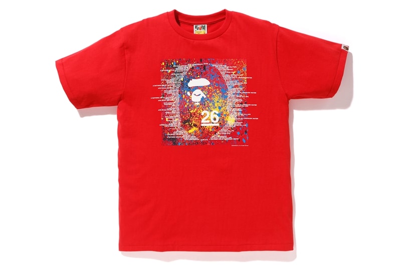 bape a bathing ape 26 26th anniversary birthday collection line tee t shirt graphic hoodie pullover where to buy spring 21019 black red white blue yellow colors colorway color