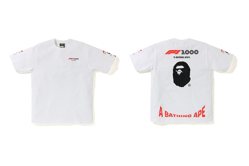 Formula 1 x BAPE Collaboration Release spring summer 2019 a bathing ape 1st camo ape head jackets racing shanghai hoodies t shirts towels hats stickers