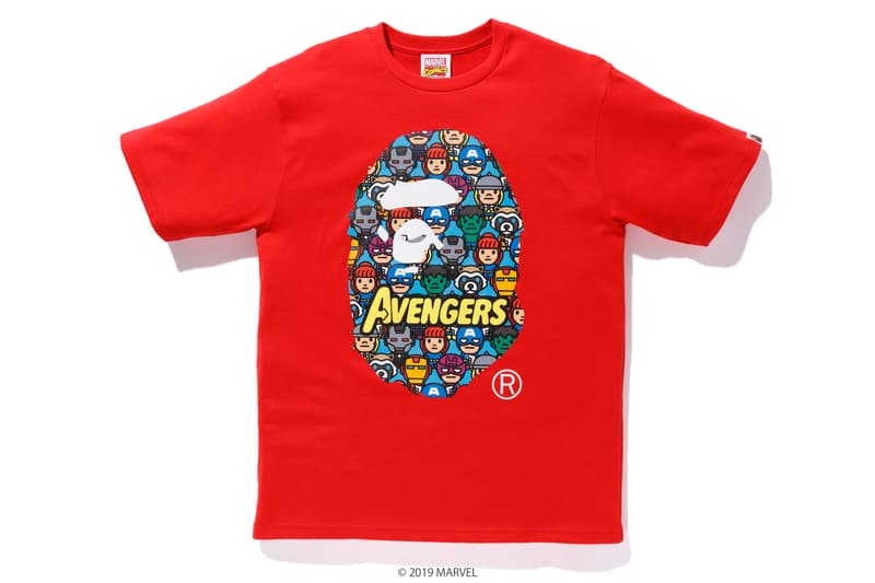 BAPE x Marvel Comics Collaboration Spring summer 2019 collection iron man captain america the hulk black widow accessories baby milo