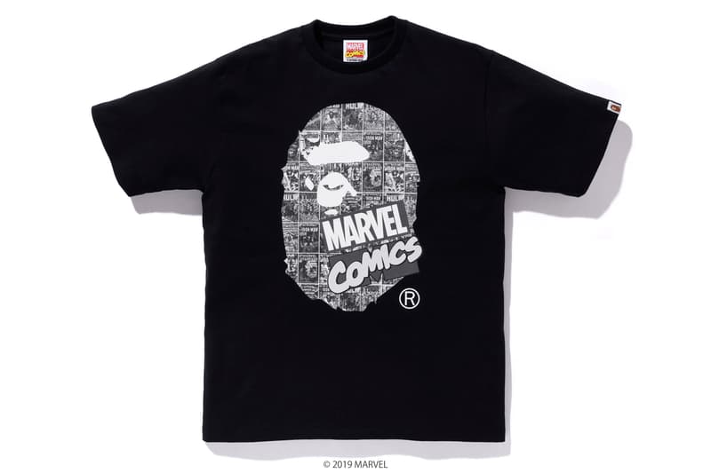 BAPE x Marvel Comics Collaboration Spring summer 2019 collection iron man captain america the hulk black widow accessories baby milo 