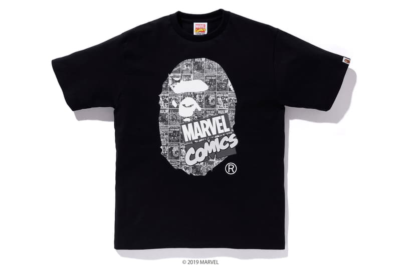 BAPE x Marvel Comics Collaboration Spring summer 2019 collection iron man captain america the hulk black widow accessories baby milo