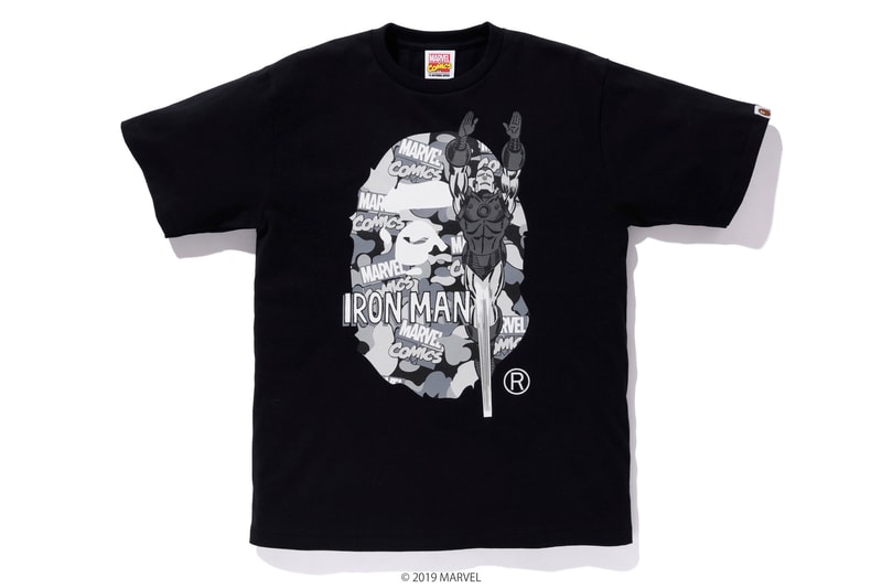 BAPE x Marvel Comics Collaboration Spring summer 2019 collection iron man captain america the hulk black widow accessories baby milo 