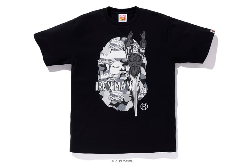 BAPE x Marvel Comics Collaboration Spring summer 2019 collection iron man captain america the hulk black widow accessories baby milo