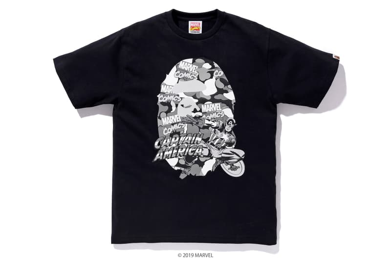 BAPE x Marvel Comics Collaboration Spring summer 2019 collection iron man captain america the hulk black widow accessories baby milo 