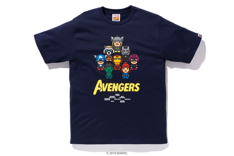 BAPE x Marvel Comics Collaboration Spring summer 2019 collection iron man captain america the hulk black widow accessories baby milo