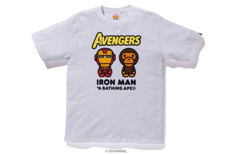 BAPE x Marvel Comics Collaboration Spring summer 2019 collection iron man captain america the hulk black widow accessories baby milo