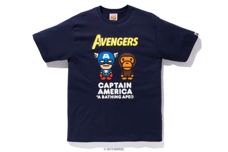 BAPE x Marvel Comics Collaboration Spring summer 2019 collection iron man captain america the hulk black widow accessories baby milo