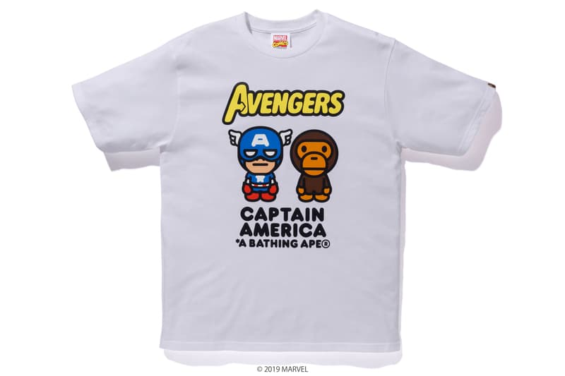 BAPE x Marvel Comics Collaboration Spring summer 2019 collection iron man captain america the hulk black widow accessories baby milo