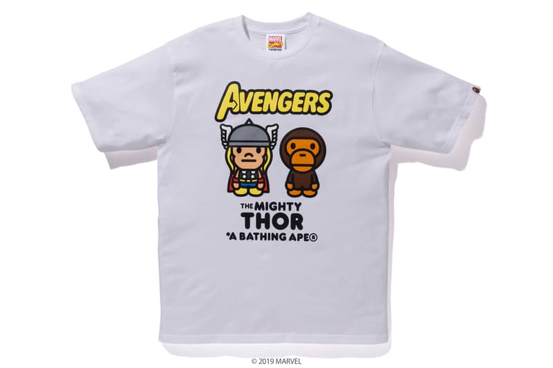 BAPE x Marvel Comics Collaboration Spring summer 2019 collection iron man captain america the hulk black widow accessories baby milo