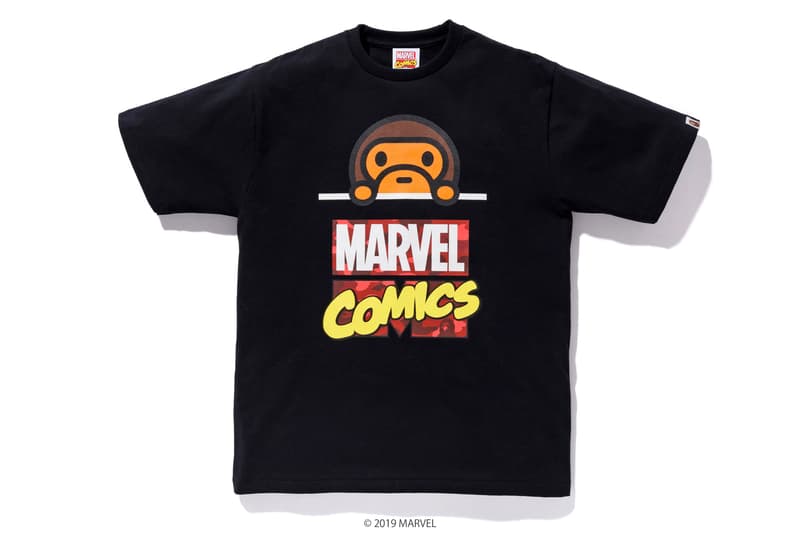 BAPE x Marvel Comics Collaboration Spring summer 2019 collection iron man captain america the hulk black widow accessories baby milo 