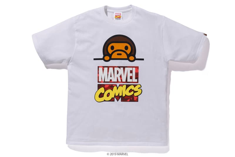 BAPE x Marvel Comics Collaboration Spring summer 2019 collection iron man captain america the hulk black widow accessories baby milo 