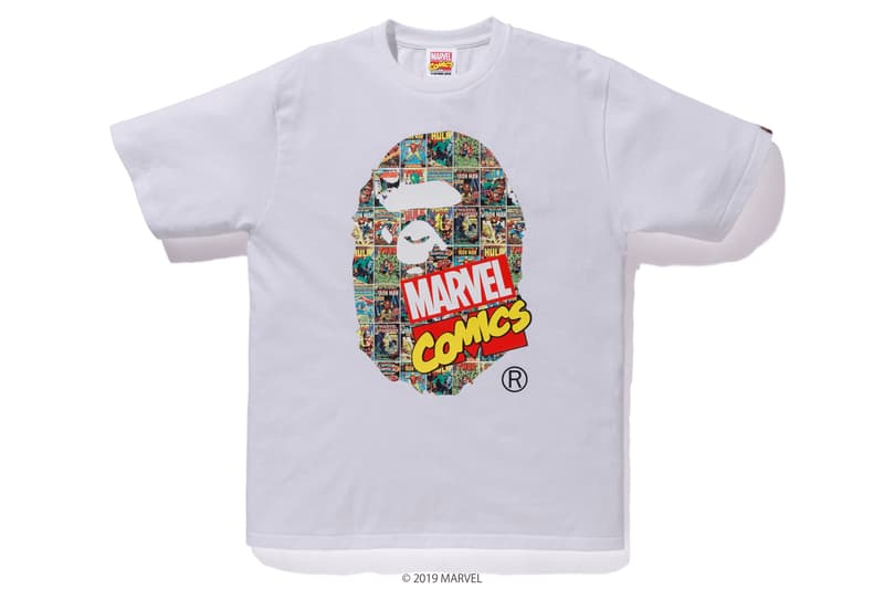 BAPE x Marvel Comics Collaboration Spring summer 2019 collection iron man captain america the hulk black widow accessories baby milo 