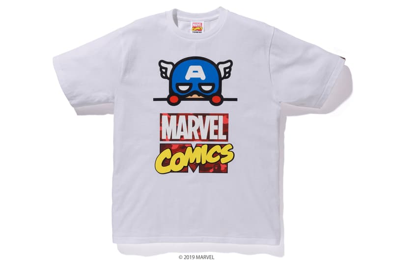 BAPE x Marvel Comics Collaboration Spring summer 2019 collection iron man captain america the hulk black widow accessories baby milo