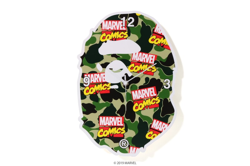 BAPE x Marvel Comics Collaboration Spring summer 2019 collection iron man captain america the hulk black widow accessories baby milo 