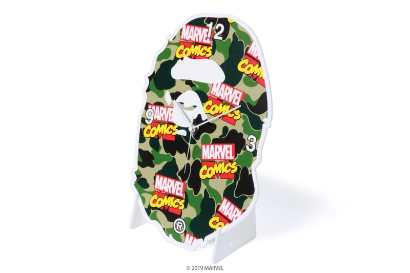 BAPE x Marvel Comics Collaboration Spring summer 2019 collection iron man captain america the hulk black widow accessories baby milo