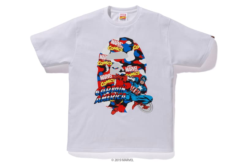 BAPE x Marvel Comics Collaboration Spring summer 2019 collection iron man captain america the hulk black widow accessories baby milo