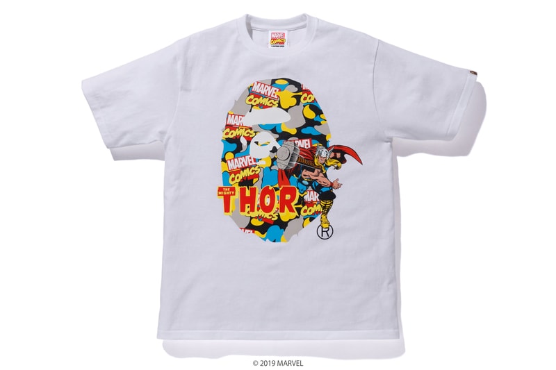 BAPE x Marvel Comics Collaboration Spring summer 2019 collection iron man captain america the hulk black widow accessories baby milo 