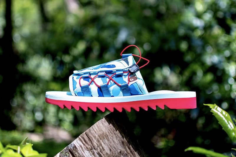 SUICOKE x BAPE Spring/Summer 2019 Collection sandals slides “DAO” “MOTO-2” 1st camo green abc camo green blue
