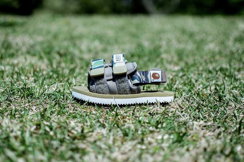SUICOKE x BAPE Spring/Summer 2019 Collection sandals slides “DAO” “MOTO-2” 1st camo green abc camo green blue
