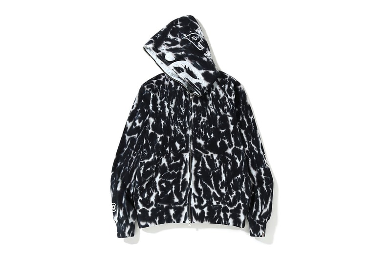 BAPE Tie-Dyed Shark Wide Full Zip Hoodies SS19 up zipper spring summer 2019 collection colorways release date info april 27 2019 black ranbow blue
