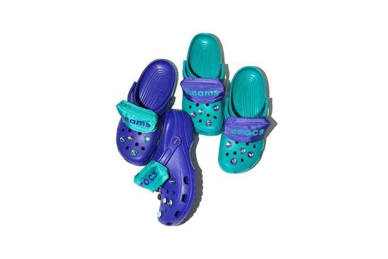 BEAMS x Crocs SS19 Footwear Collaboration Models clog slip on fringe sun visor waist fanny bag pack colorways boy platform jelly sandal