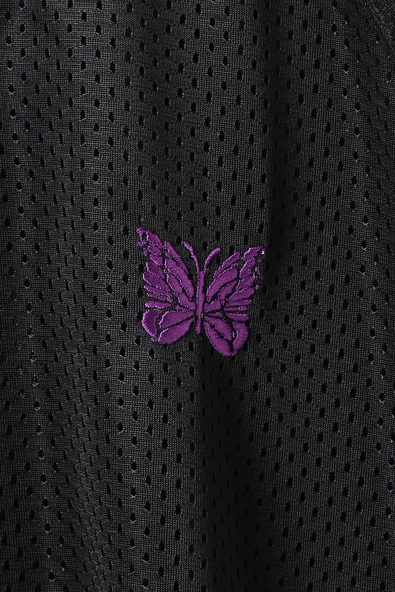 beams needles track suit jacket pants black purple stripe butterfly mesh exclusive harajuku release date info drop buy
